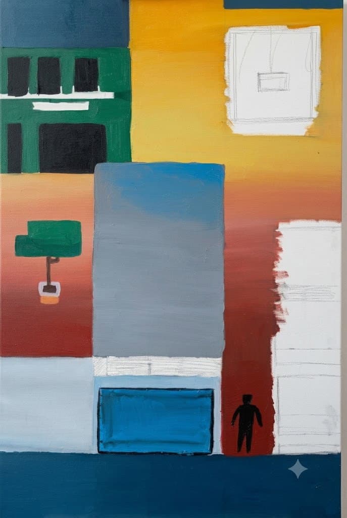 Carmesim sobre o quadro amarelo