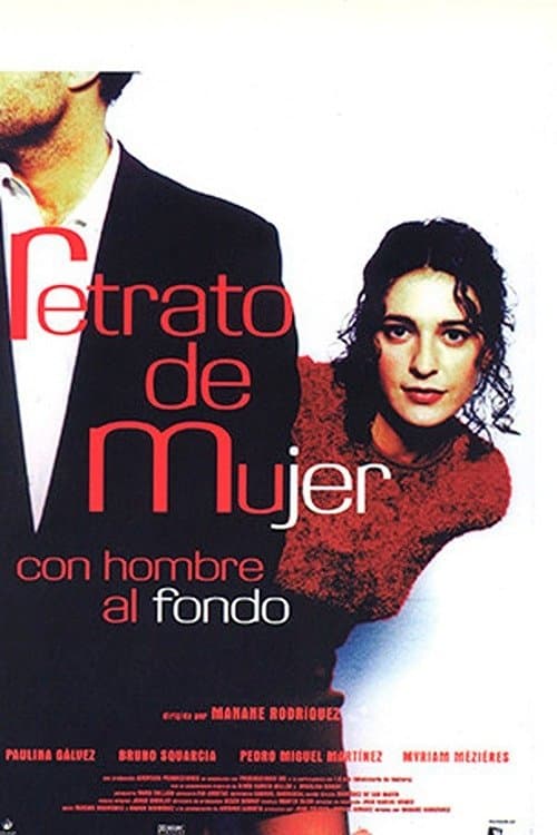 Retrato de mujer con hombre al fondo poster