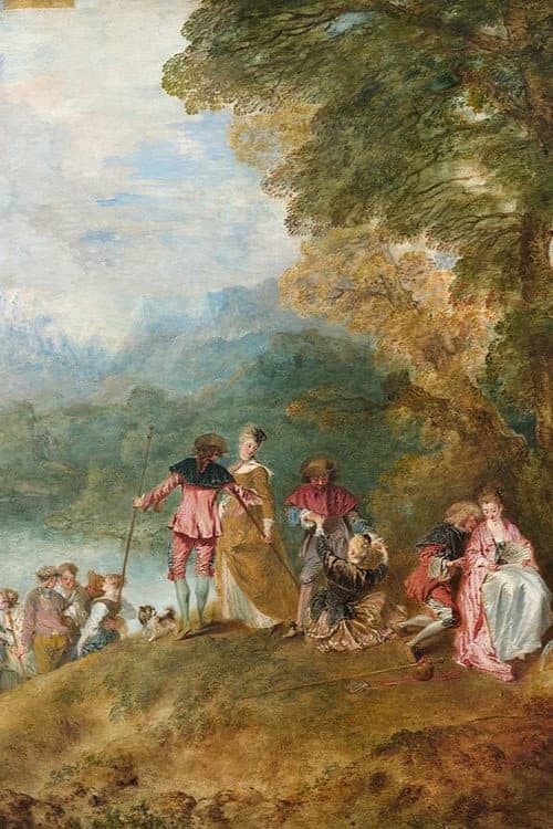 Jean Antoine Watteau « Le pèlerinage à l’île de Cythère, Les secrets de la fête galante » poster