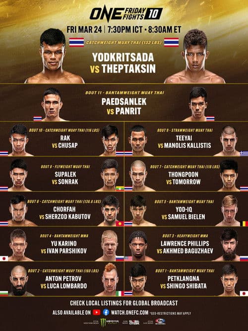 ONE Friday Fights 10: Yodkrisada vs. Thepthaksin poster