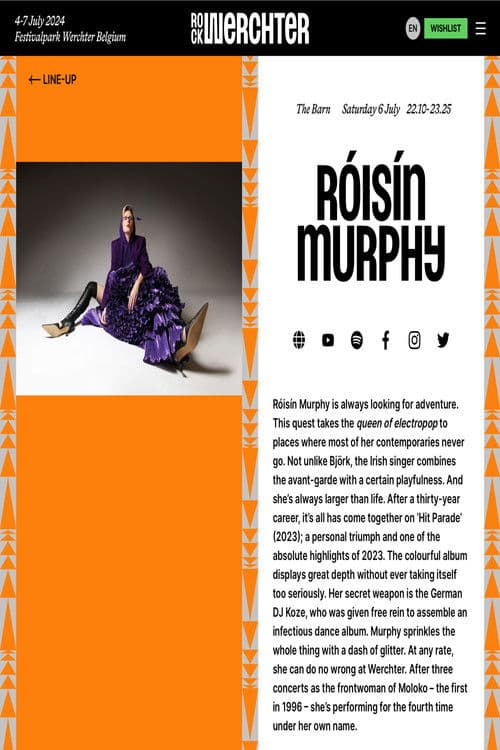 Róisín Murphy - Rock Werchter 2024 poster