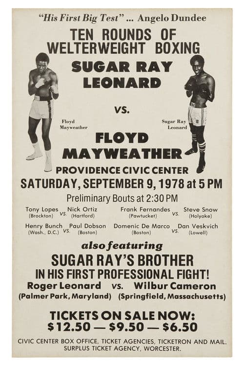 Sugar Ray Leonard vs. Floyd Mayweather Sr poster