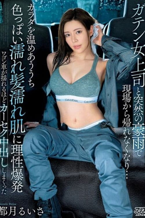 ガテン女上司と突然の豪雨で現場から帰れなくなり…カラダを温めあううち色っぽい濡れ髪濡れ肌に理性爆発ワゴン車が揺れるほどカーセク中出ししまくった 都月るいさ poster