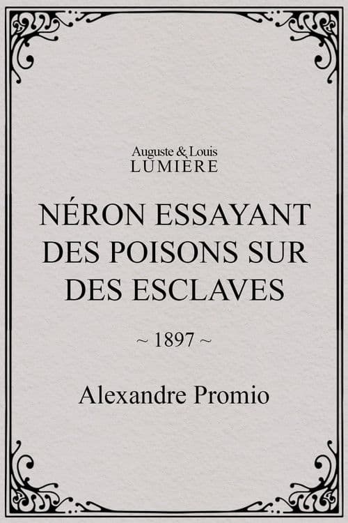 Néron essayant des poisons sur des esclaves poster