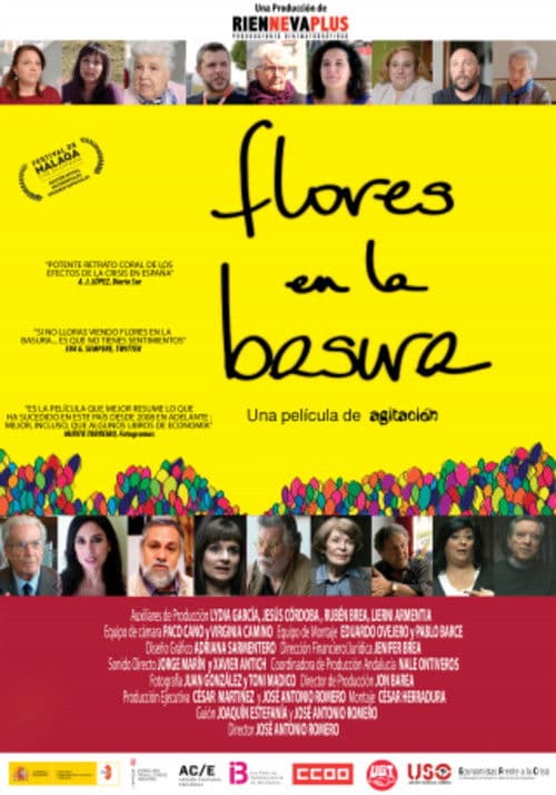 Flores en la basura poster