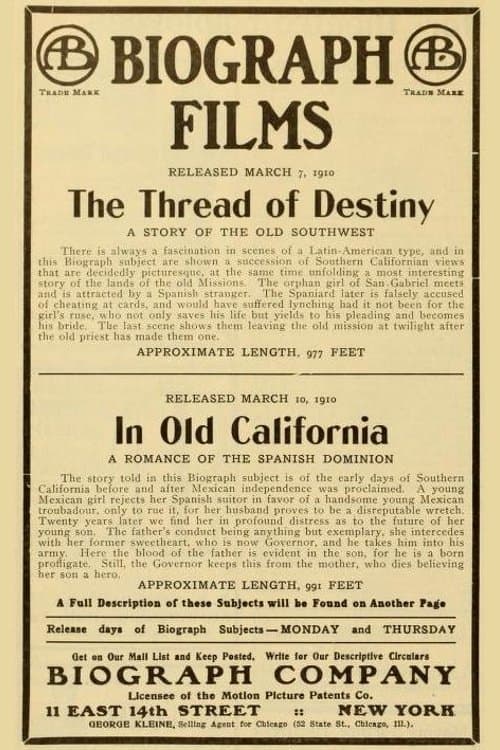 In Old California poster