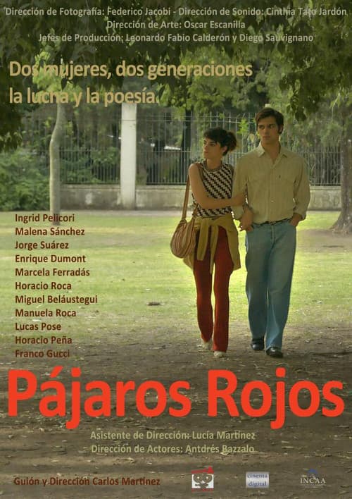 Pájaros rojos poster