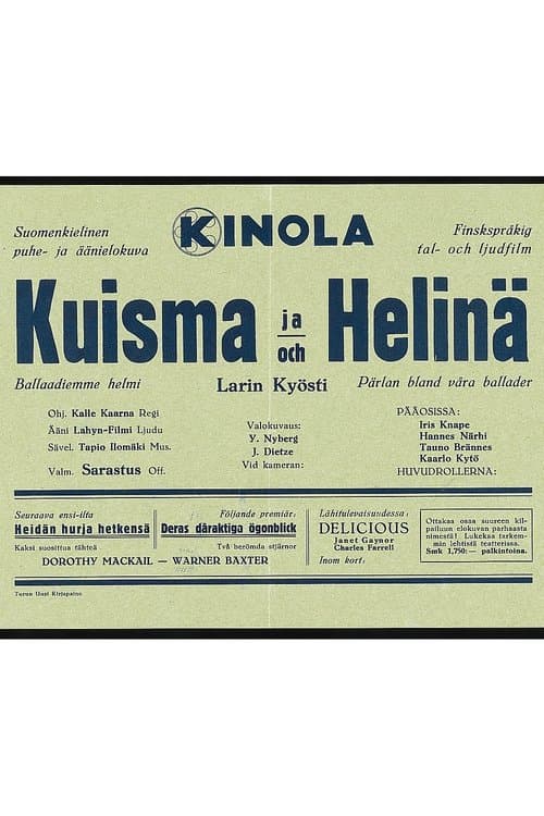 Kuisma ja Helinä poster