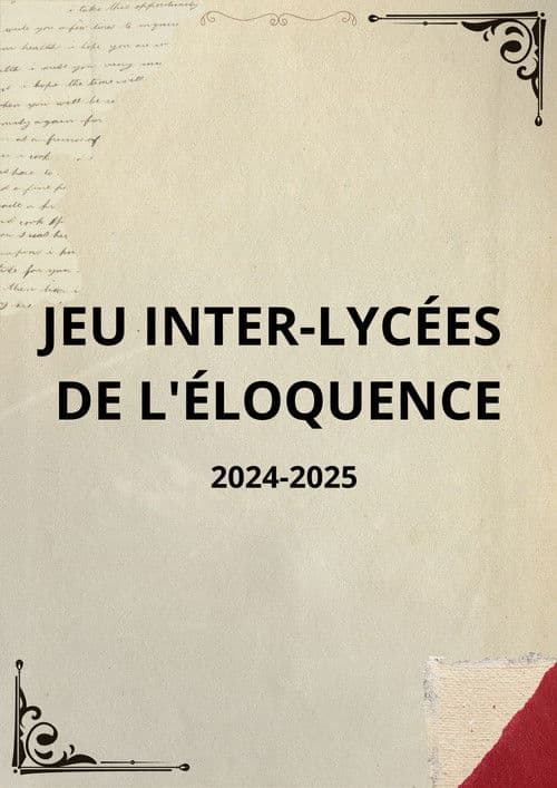 JEU INTER-LYCÉES  DE L'ÉLOQUENCE poster