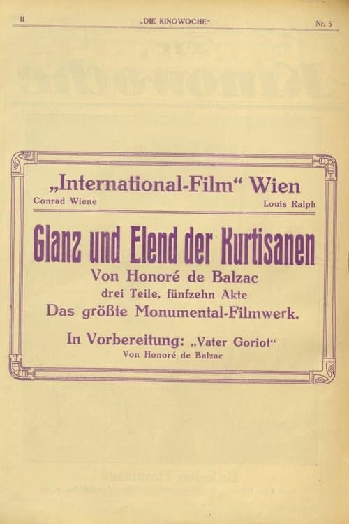 Glanz und Elend der Kurtisanen poster
