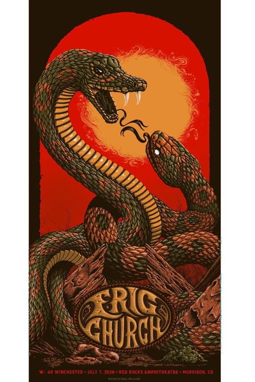 Eric Church - Live at Red Rocks Amphitheatre 7-07-2026 poster