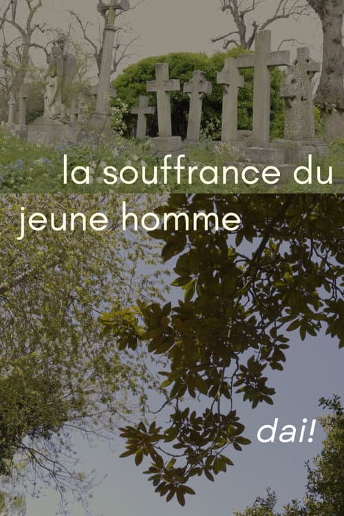 la souffrance du jeune homme poster
