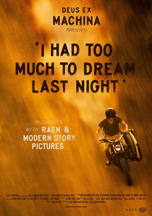 I Had Too Much To Dream Last Night poster