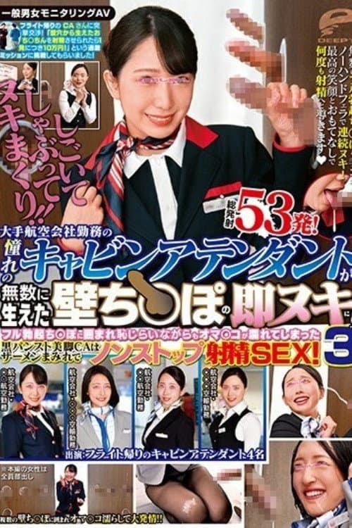 [DVDMS-505]一般男女モニタリングAV しごいてしゃぶってヌキまくり！！大手航空会社勤務の憧れのキャビンアテンダントが無数に生えた壁ち○ぽの即ヌキに挑戦！ 3 フル勃起ち○ぽに囲まれ恥じらいながらもオマ○コが濡れてしまった黒パンスト美脚CAはザーメンまみれでノンストップ射精S… poster