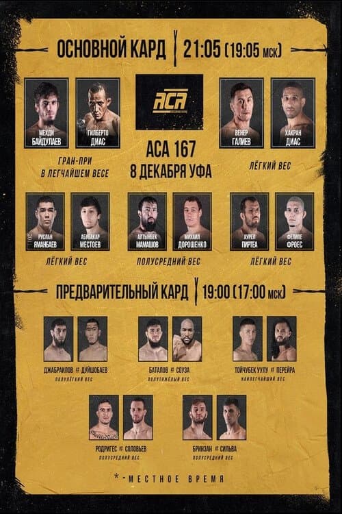 ACA 167: Baydulaev vs. Dias poster