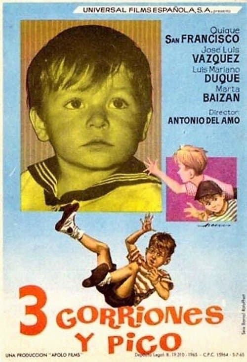 Tres gorriones y pico poster