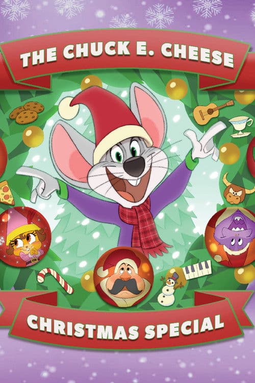 A Chuck E. Cheese Christmas poster