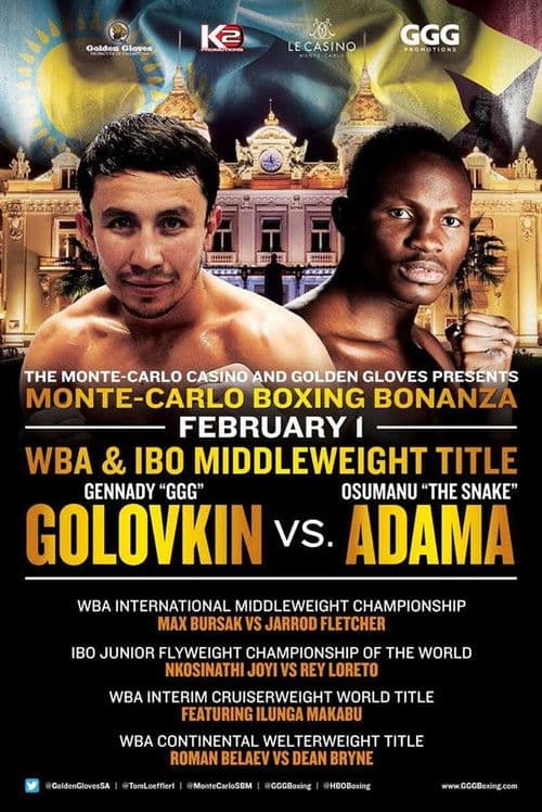 Gennady Golovkin vs. Osumanu Adama poster