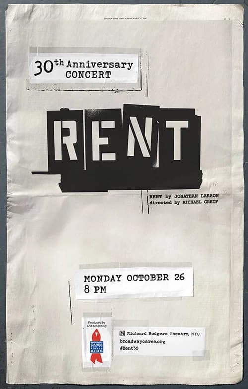 Rent: 30th Anniversary Concert poster