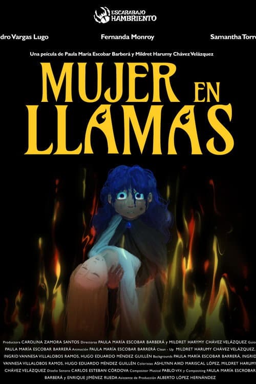 Mujer en llamas poster