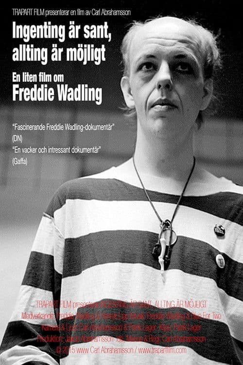 Ingenting är sant, allting är möjligt – en liten film om Freddie Wadling poster