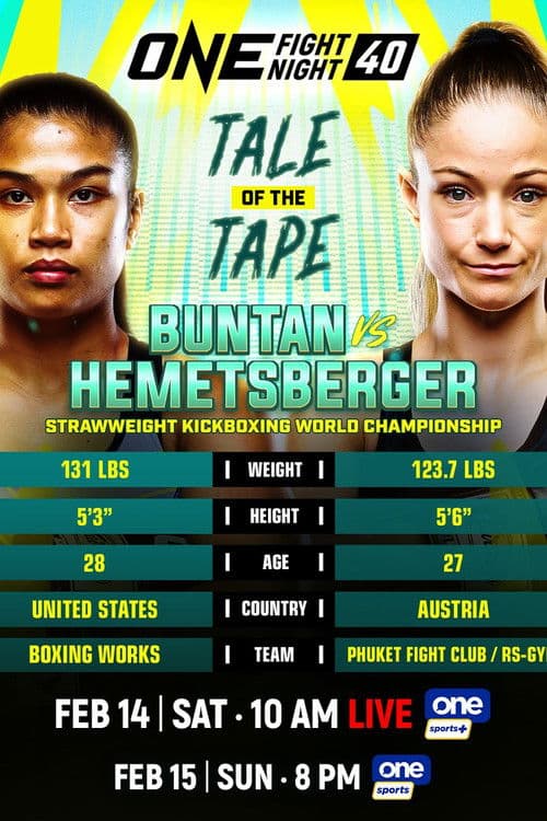 ONE Fight Night 40: Buntan vs. Hemetsberger 2 poster