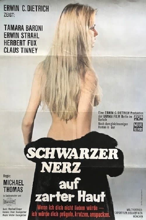 Schwarzer Nerz auf zarter Haut poster