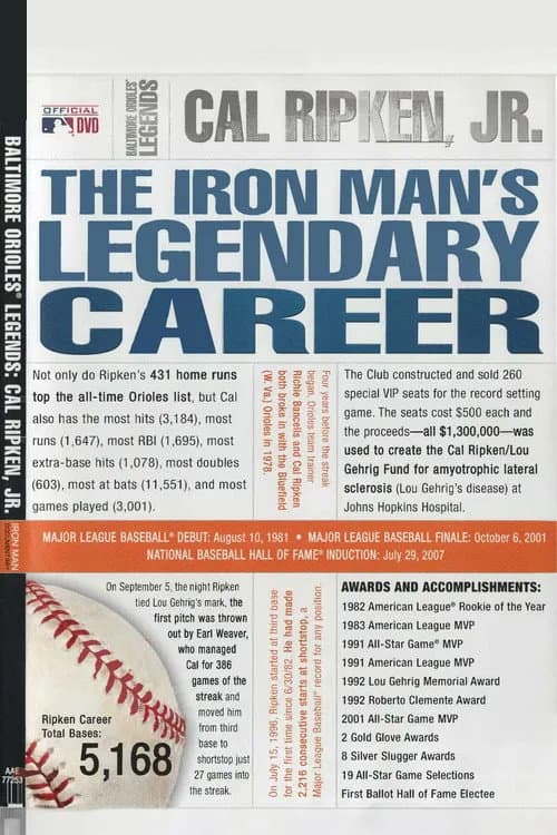 Baltimore Orioles Legends - Cal Ripken Jr. The Iron Man's Legendary Career poster