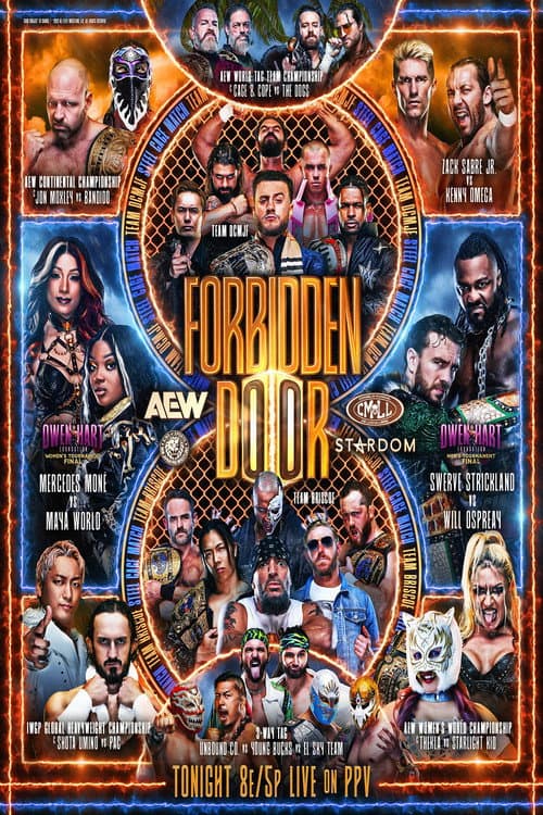 AEW x NJPW Forbidden Door 2026 poster