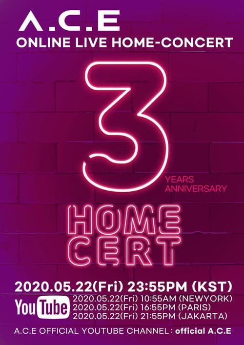 A.C.E 'HOMECERT' 3RD DEBUT-ANNIVERSARY poster