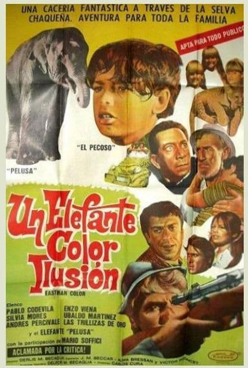 Un elefante color ilusión poster