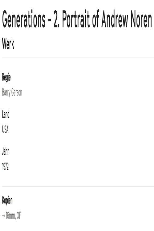 Group VII: Portrait of Diana/Portrait of Andrew Noren poster