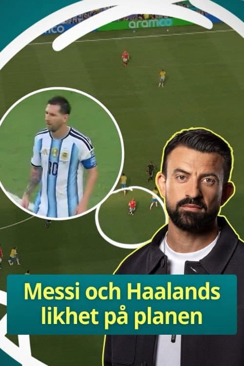 Messi and Haaland's similarity on the pitch poster