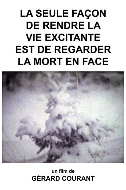 La Seule Façon de rendre la Vie excitante est de regarder la Mort en Face poster