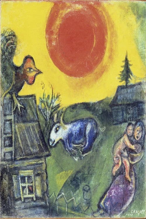 Farm and Red Moon poster