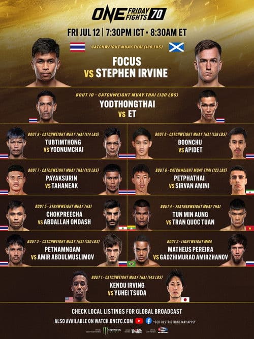 ONE Friday Fights 70: Focus vs. Irvine poster