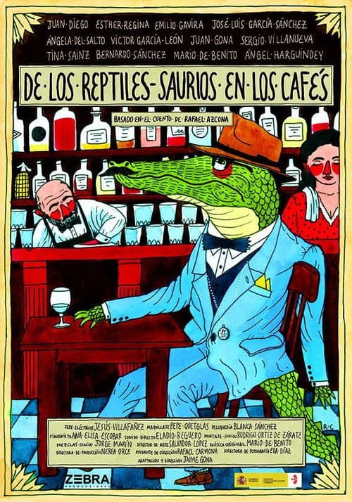 De los reptiles-saurios en los cafés poster