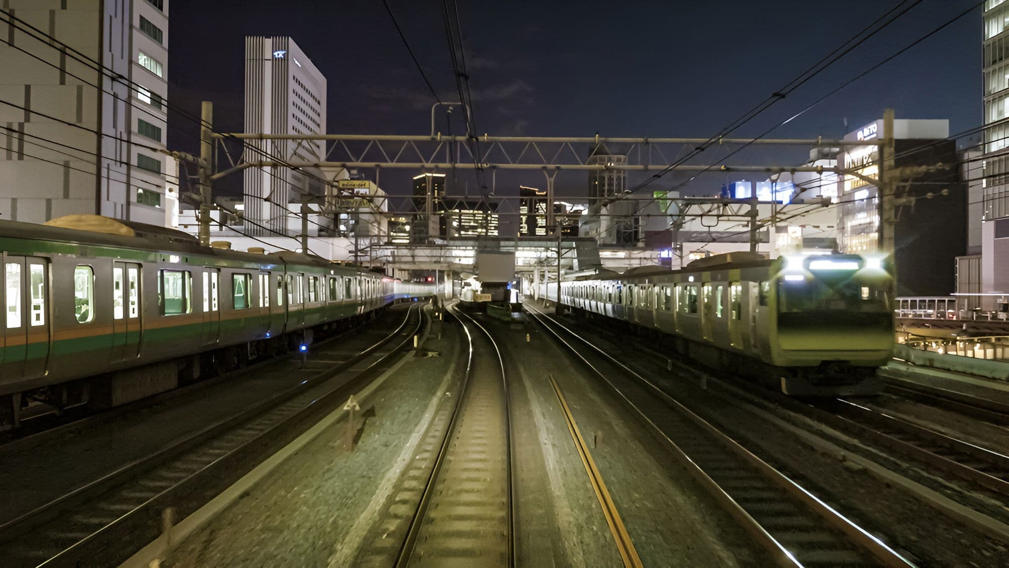 Train Night View: Keihin-Tohoku Line at Night